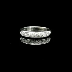 0.22cttw. White Diamond Channel Set Ring in 14k White Gold 3.35g. 6.5US - Picture 1 of 8