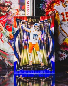 2024 Panini Select #30 Bo Nix Red White & Blue Prizm Rookie - Picture 1 of 2