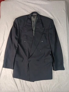 Mickey Spatz Double Breasted Mens 42L* Blazer Pure Virgin Wool Peak Lapel Jacket - Picture 1 of 13