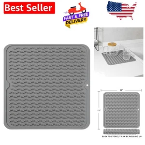 12" x 12" Umweltfreundliche Silikon Geschirr Trocknen Matte - Hitzebeständig & Platzsparend - Bild 1 von 11