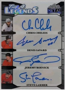 2025 Leaf Metal Legends Chelios / Savard / Roenick / Larmer (Legends Auto 1/1) - Picture 1 of 2