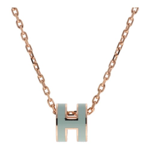 HERMÈS Collana Hermes usata ciondolo mini pop h azzurro x oro rosa 25012236 li