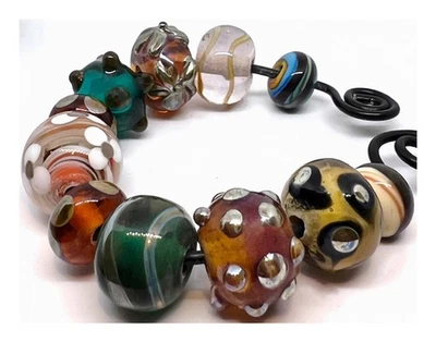 Yummy Lampwork Glass Bead Set: Unique Handmade Jewellery Making Supplies - Image 1 of 4