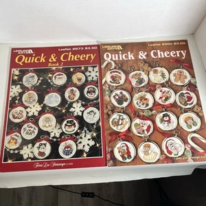 Cross Stitch Christmas Pattern Leaflet Booklets Quick & Cheery 1993 1995 - Picture 1 of 2
