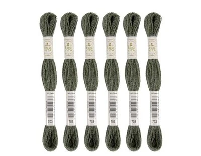 DMC Eco Vita Wool Embroidery Thread 16m 6 Skeins #703 Blue and White Oak 360 - Image 1 of 3