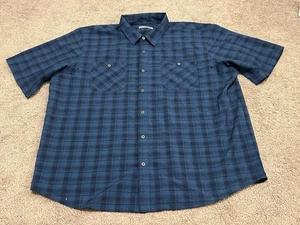 Camisa de hombre Orvis azul a cuadros manga corta abotonada colección clásica talla XXL - Imagen 1 de 8
