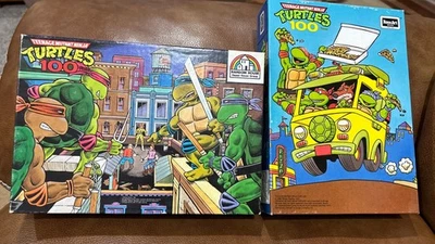 Lote De Colección De 2 Rompecabezas Tortugas Ninja Adolescentes Mutantes 100 Piezas Completo Foto 1 de 4