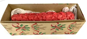 Vintage rote Weihnachtskerze Whipped Lumpy Bumpy in original Weihnachtsbox - Bild 1 von 18