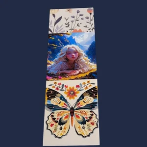 Enchanted Maiden and Butterfly Bookmark – Whimsical Fantasy Art - Picture 1 of 2