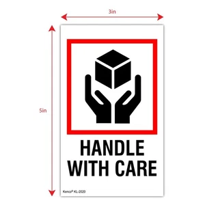 5" x 3" HANDLE WITH CARE Handling Stickers, Shipping Labels - 1500pc, 3 Rolls - Picture 1 of 3