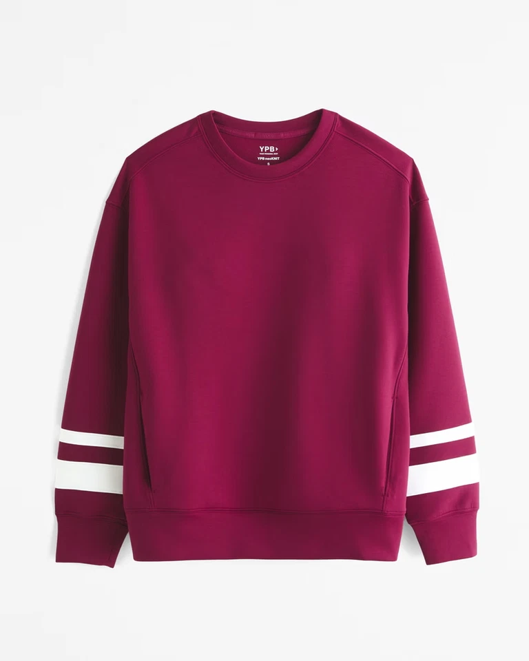 Sudadera para mujer Abercrombie & Fitch YPB roja oscura bolsillos neoknit M L nueva con etiquetas Foto 1 de 1
