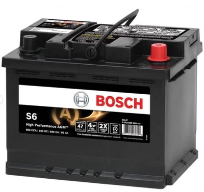 Battery AGM Valve Regulated BOSCH BCI Group 47 CCA 600 100 Reserve Capacity — 第 1/2 张图片
