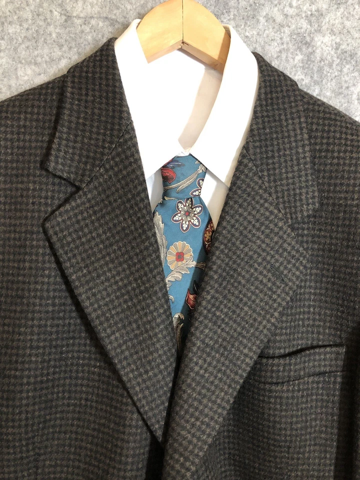 Gianfranco Ruffini 44L Marrón Italiano Cachemira Traje Abrigo Chaqueta Negocios Informal Foto 1 de 4