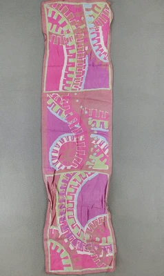 Bufanda de seda vintage ALFOLDY floral rectángulo brillante boho indio rosa batik años 60 Foto 1 de 4