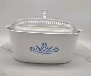 Corning Ware P-84-B 4 Qt Cornflower Blue Baking Dish With Domed Lid 1960's USA - Picture 1 of 10