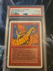 1994 Magic The Gathering Shivan Dragon Revised Edition PSA 6 EX-MT VERY LOW POP! - Picture 1 of 2