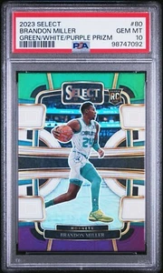 BRANDON MILLER PSA 10 GEM MINT Panini Select Green White Purple Prizm ROOKIE RC - Picture 1 of 3