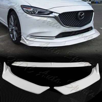 For 2019-2021 Mazda 6 Atenza Painted White Front Bumper Body Kit Spoiler Lip 3PC - Изображение 1 из 4