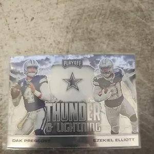 2020 Panini Playoff - Thunder and Lightning #TL-3 Dak Prescott, Ezekiel Elliott - Picture 1 of 2