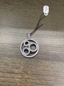 Runder Anhänger dreifach Kreisform Sterlingsilber & Zirkonium - Bild 1 von 3
