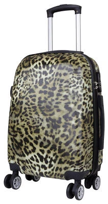 ABS Reise Koffer-Hartschale Leopard Fell aufrecht rollbar stylishes Design M - Bild 1 von 4