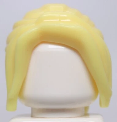 Lego cabelo feminino amarelo brilhante rabo de cavalo longo com franjas - Imagem 1 de 3