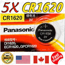 5 pcs Panasonic CR1620, DL1620, ECR1620, 3V Lithium Watch Battery Exp. 2029