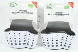 2 Ideal Home Sink Caddy Silicone Kitchen Organizer Basket Dish Sponge Holder - Picture 1 of 2