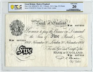1951 Great Britain 5 Pounds, Bank of England - PCGS VF 20 - Picture 1 of 2