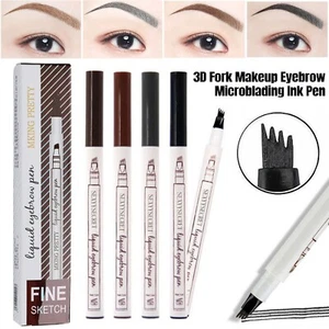 3D Eyebrow Tattoo Pen 4 Fork Tip Microblading Ink Sketch Waterproof Brow Pencil - Picture 1 of 18