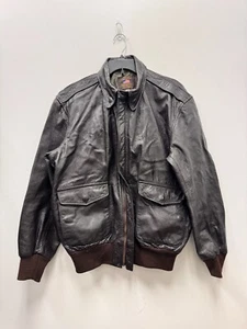 GENUINE US ARMY AIR FORCE FLYERS MEN'S LEATHER TYPE A-2 FLIGHT JACKET - SIZE 42L - Picture 1 of 20