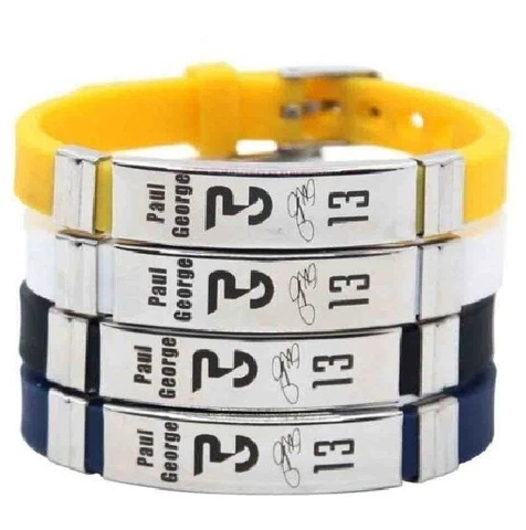 Stock 10 Paul George Basketball Bracelet Silicone Stainless Steel adjustable Cover