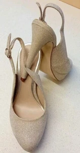 ladies Gold Sparkle Shoe's From Next Size Uk 5 New - Picture 1 of 7