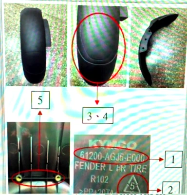 KYMCO CV3  FRONT LEFT MUDGUARD FENDER BLACK  61200-AGJ5-E00-N1R - Image 1 of 4