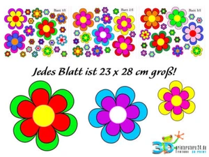 58 x Blumen, Blümchen, Aufkleber, Decal, Flower Style bunt, Autoaufkleber SET XL - Bild 1 von 1
