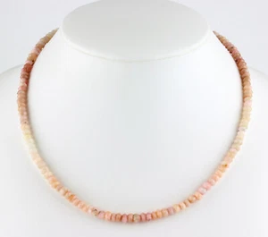Andeanopal chain gemstone chain faceted rondell pink necklace gradient 47 cm - Picture 1 of 3