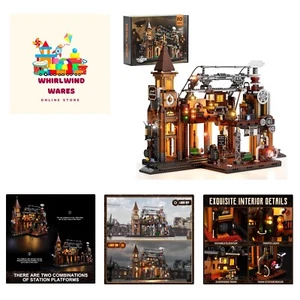 Train-Station Lighting Building Bricks Set - Steampunk LED Light Building Set... - Picture 1 of 9