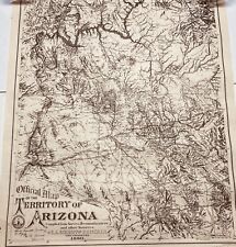 Vintage Reproduction Wall Map- The Territory of Arizona 1880- E.A. Eckhoff- VG