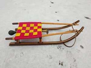 Rennrodel Rodel Schlitten Holz Leder und Horn! - Bild 1 von 5