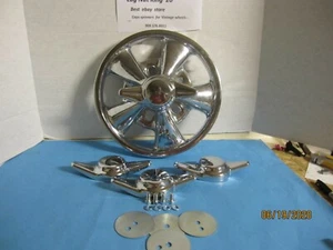 4  CRAGAR CENTER  CAPS  2 BAR SPINNERS DOME STYLE UNI LUG WHEELS 14 15 - Picture 1 of 3
