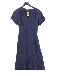 KEW Women's Midi Dress UK 12 Blue 100% Viscose Short Sleeve Midi V-Neck A-Line - Picture 1 of 6