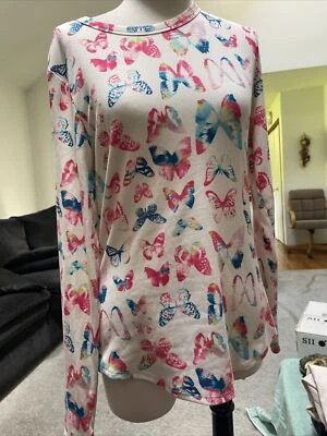 Camisa acanalada mariposa manga larga No Boundaries talla XL (15-17) Foto 1 de 4