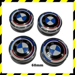 4X Centre Roue BMW 60mm Edition 50E Anniversaire Cache Moyeu Jante Auto Clipser - Picture 1 of 5