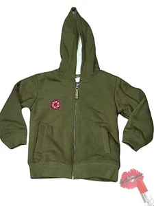 Maison Me Hoodie Jacket Kids 5Y Cotton Full Zip Green Hood Sherpa Lined NWT - Picture 1 of 15