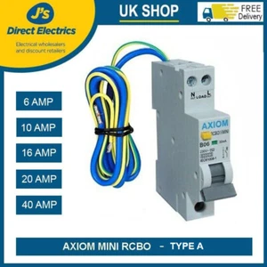 TYPE A, Axiom Mini RCBO (6A, 10A, 16A, 20A, 40A)  30mA - CED - Picture 1 of 2