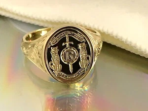 Silver or Gold Signet Ring With Hand Engraved Monogram, Crest or Coat of Arms - Picture 1 of 21