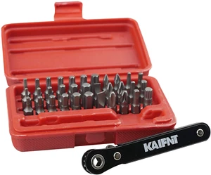 K402 Screwdriver Bit Set with Mini Ratchet Wrench 1/4-Inch Drive 34-Piec - Picture 1 of 6