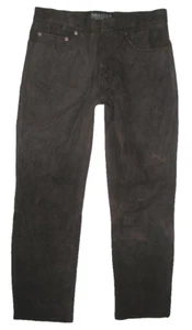 henson & HENSON- herren- LEDERJEANS / Nubuk- Lederhose dkl braun W34 / L32 - Bild 1 von 4