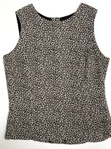 VINTAGE 90s Cute Sleeveless Leopard Print Blouse Top Size S / M - Picture 1 of 3