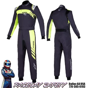 Alpinestars KMX-9 V2 Graphic 3 Kart Race Suit Black/Yellow Fluo 3356422-155 - Bild 1 von 5